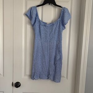 Altar'd State Light Blue Polka Dot Mini Dress